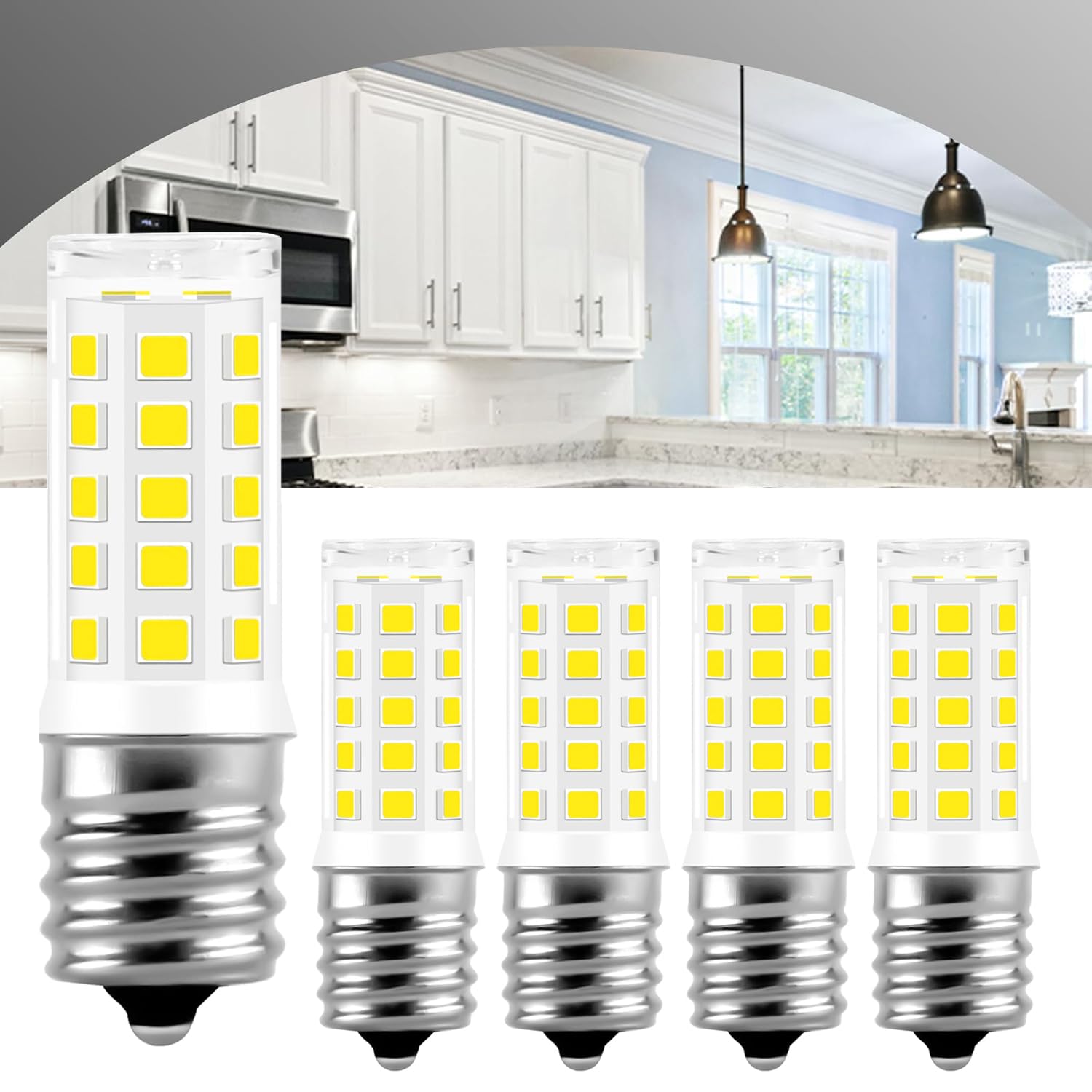 

LED Bulbs, e17 Base, Non-Dimmable, Ceramic, Omnidirectional, 6000K, Wide Beam Distribution, Equivalent to a 40W Bulb, 4W, AC 110V, 350lm Total