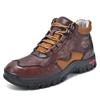 Men's High-Top Round-Toe Fashion Boots Lace-Up Outdoor Hiking Shoes Spring/Fall Thick-Sole Casual Oversized Men's Shoes