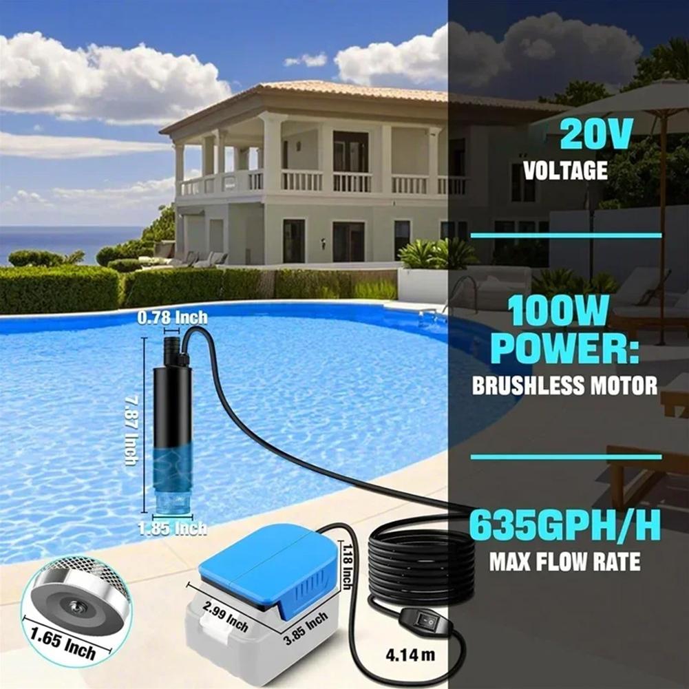 Electric Wireless Submersible Pump For Makita 18V 20V Battery For Garden, Water Tank, Swimming Pool, Pond