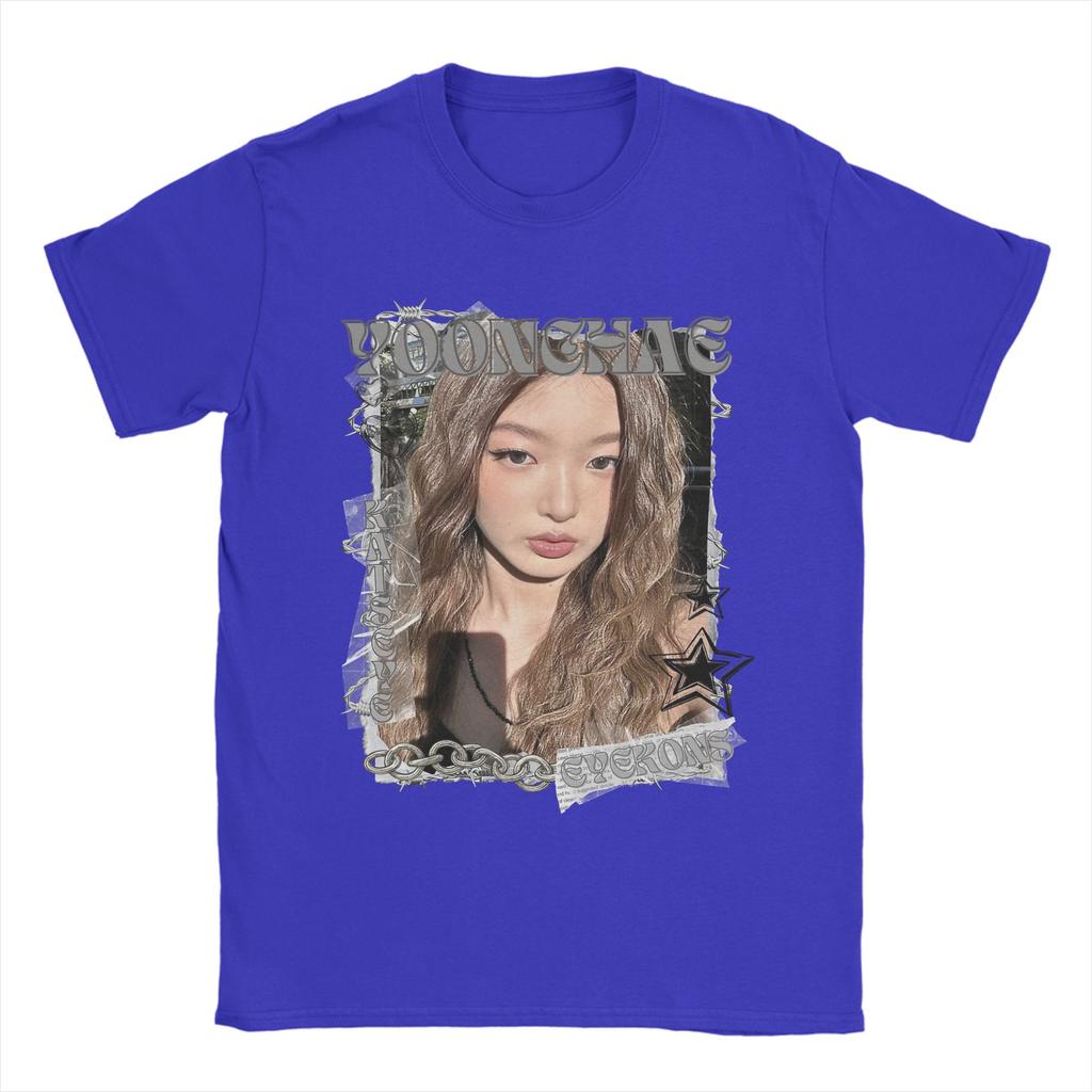 KATSEYE Yoonchae Kpop Y2K Group TShirts Unisex Casual Pure Cotton Tee Shirt Crew Neck Short Sleeve T Shirts Summer Clothes