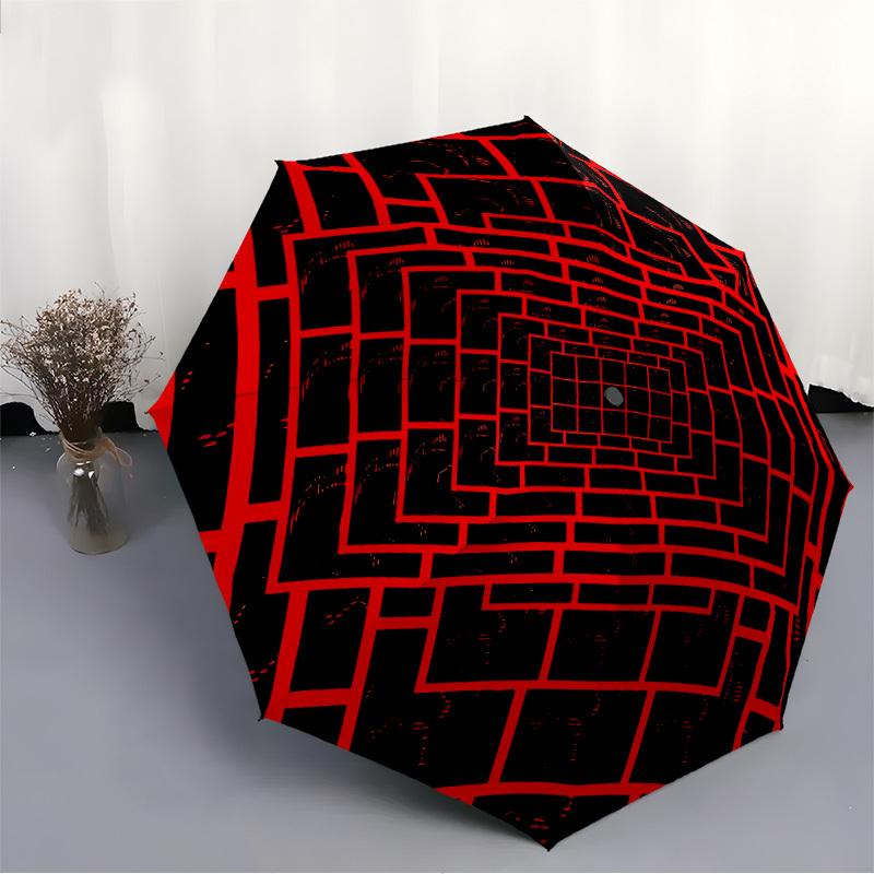 1pc Brick Maze Automatic Open/Close Umbrella Compact Folding Umbrella, All-Season Portable Umbrella for Women/Men F1124118