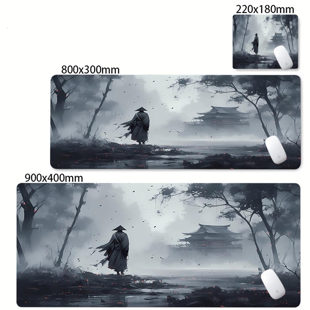 Game Mouse Pad Japanese Samurai Devil Mousepad Black Gamer Desk Mats Esports Mouse Pad Carpet Gaming Accessories Table Mat