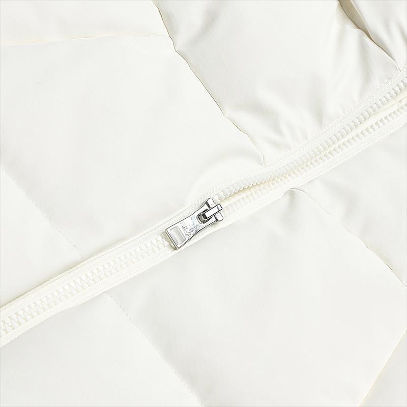 Fila White Casual Versatile Lightweight Warm Comfortable Waterproof Breathable Woven Hooded Down Vest Women Vest F11W543905FWT