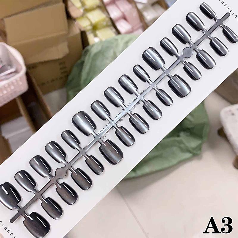 

30 шт. Разного размера короткие накладные ногти, наклейки кошачий глаз , носимые искусственные ногти, полное покрытие, типсы для ногтей, арт