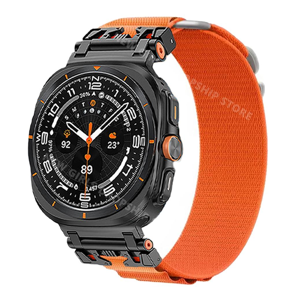 Alpine Sports Nylon Band For Samsung Galaxy Watch Ultra 47mm No Gaps Quick Fit Strap GALAXY ULTRA 47mm Curved End Loop Bracelet