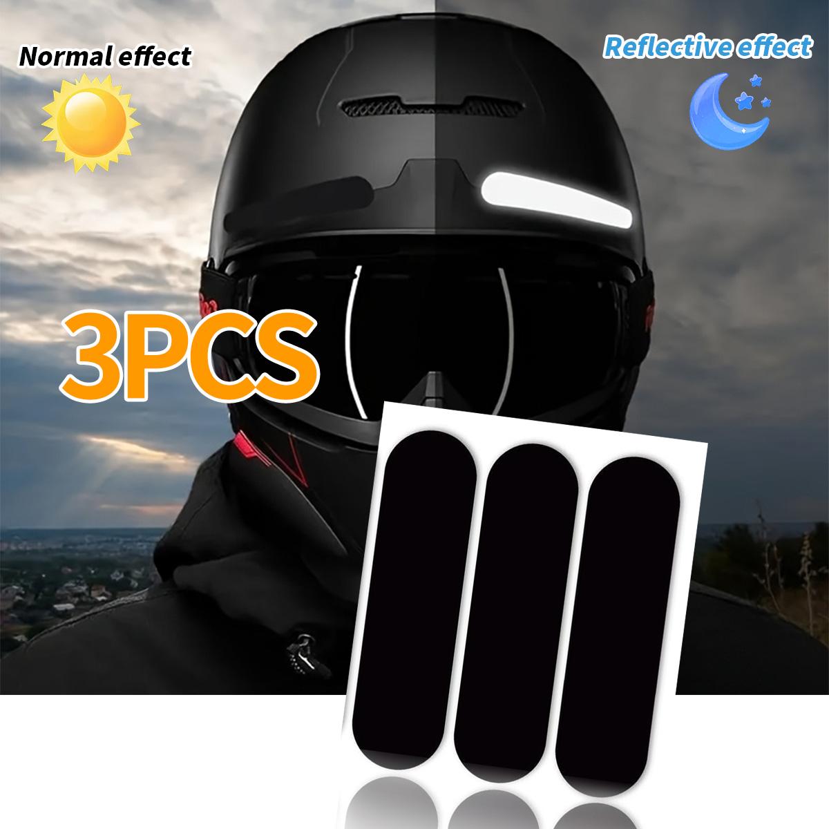 

Black Helmet Warning Reflective Stickers Night Safety Driving Accessories Fluorescent Decorative Sticker Bicycle Moto Car Decal