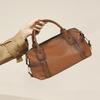 Johnature Versatile Women's Handbag Handmade Retro Genuine Leather Large Capacity Solid Color Shoulder Bags
