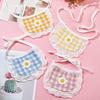 WEBEEDY 4PCS Cute Dog Lace Bandana Puppy Cat Flower Scarfs Washable Daily Handkerchief Semicircle Scarf Bibs Saliva Towel for Small Medium LargeBoy