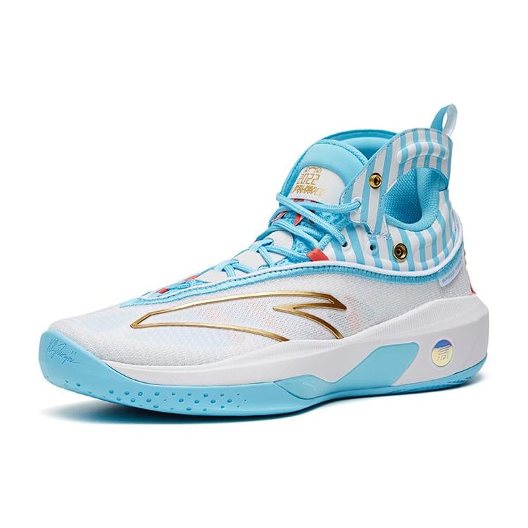 Anta KT8 Sailor Soup Cushioning Anti-Slip And Wear-Resistant High-Top Performance Basketball Shoes White Blue 112321101-4