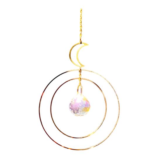 Pegador de Sol de Cristais Coloridos, Pegador de Sol Pendurado com Corrente, Ornamento de Sino de Vento com Bolas de Cristal para Janela Casa Jardim Dia de Natal Festa Casamento