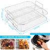 Air Fryer Stativ Rustfritt stål Grill Dehydrator Stativ Air Fryer Stable Steamer Steke Stativ Kjøkkentilbehør Matlagingsverktøy