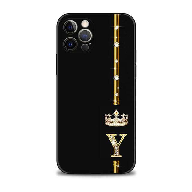 

Чехол для телефона для Apple Iphone 14 13 12 11 Pro Max 13 12 Mini Xs Max Xr X 7 8 6 6s Plus, чехол с бриллиантовой короной, королевой, королем, буквой For iPhone 6 6S Plus