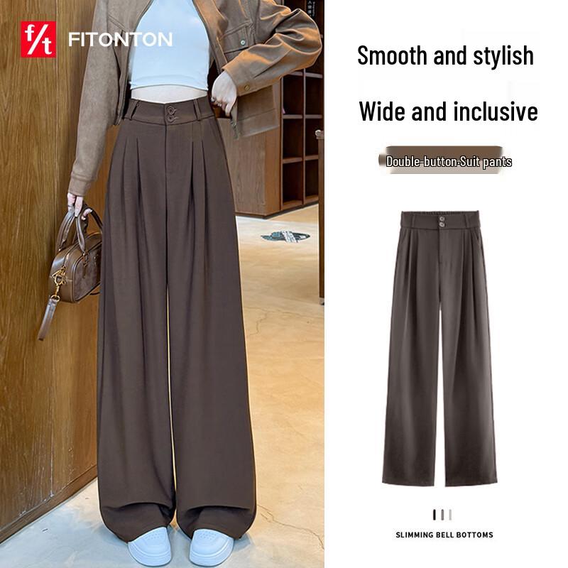 

FitonTon Женские утягивающие драпирующиеся брюки прямого кроя с высокой талией M