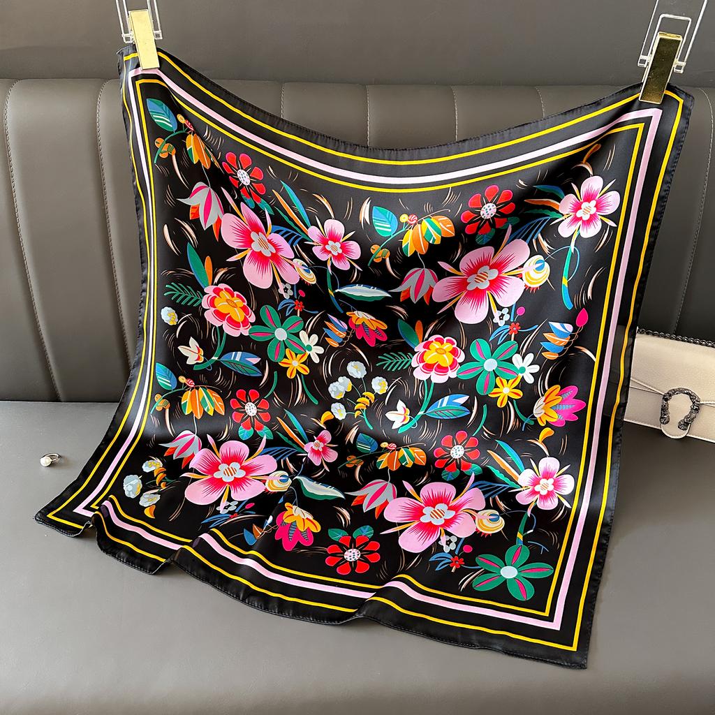 Luxury Silk Shawl Square Scarf For Women Satin Hijab Fashion Wraps Neckerchief Female Hair Bands Ribbon Headband Bandana