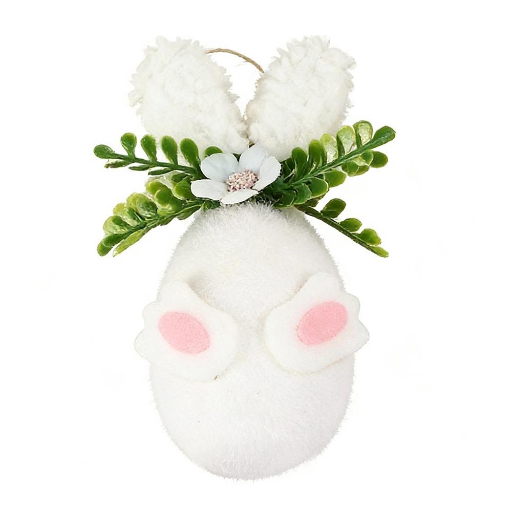 Cartoon Bunny Easter Eggs Hanging Decorations Flocking Photo Props Drop Ornament Scenery Landscaping Multicolor Hanging Pendant