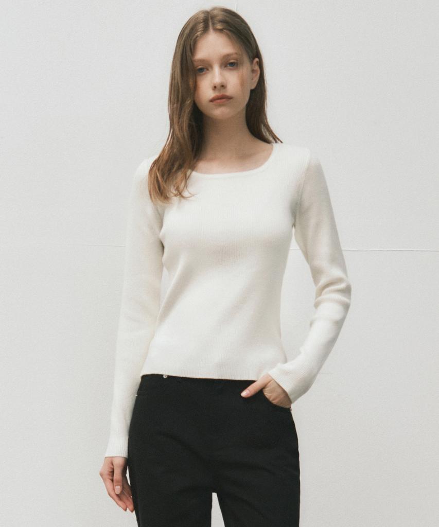 Wednesday Oasis For Woman Jane Square Neck Washable Knit_Ivory(Wc25-Kn33)