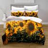 Sunflower Duvet Cover Set Yellow Flowers Lush Sunflowers In The Field Bedding Set Microfiber Botanical Floral Print Quilt Cover