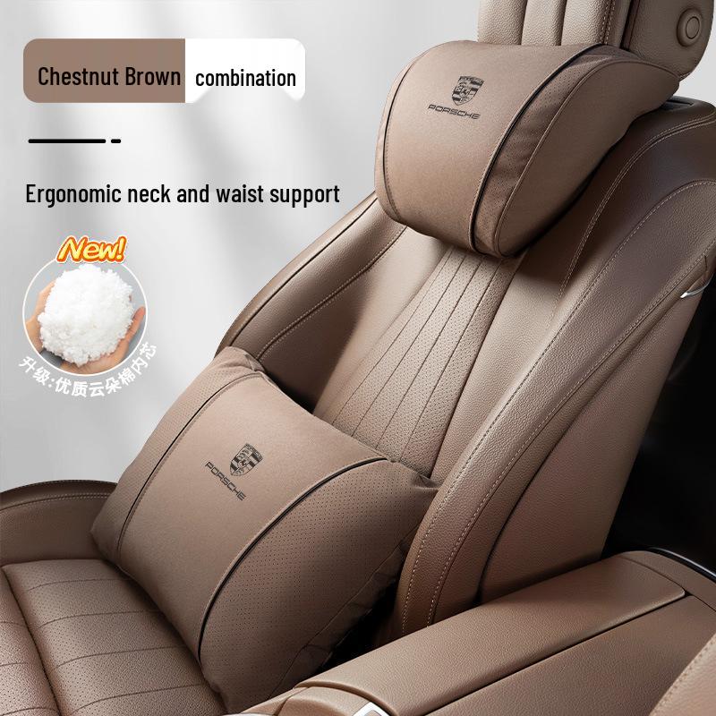 Porsche Kopfstützen- und Lendenwirbelstützkissen für Macan, Cayenne, Panamera, 718/911