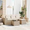 VidaXL Garden Lounge Set with Cushions 5 Pcs, Patio Sofas, Patio Furniture Set, Outdoor Furniture, Beige 3222477