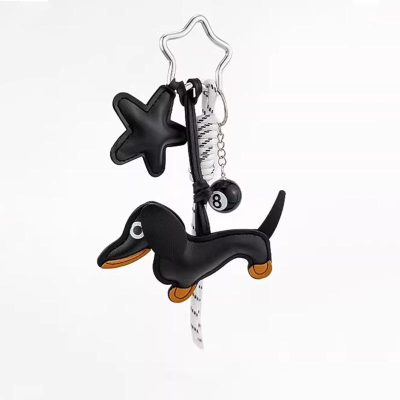 Sausage Dog Bag Charm Keychain DIY Pendant, Sausage Dog Handbag Wallet Hanging Decorative Accessories, Keychain Accessories
