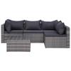 Day and Night - Day and Night Garden Furniture and Cushions Set 5 Pieces. Gray Synthetic Rattan
