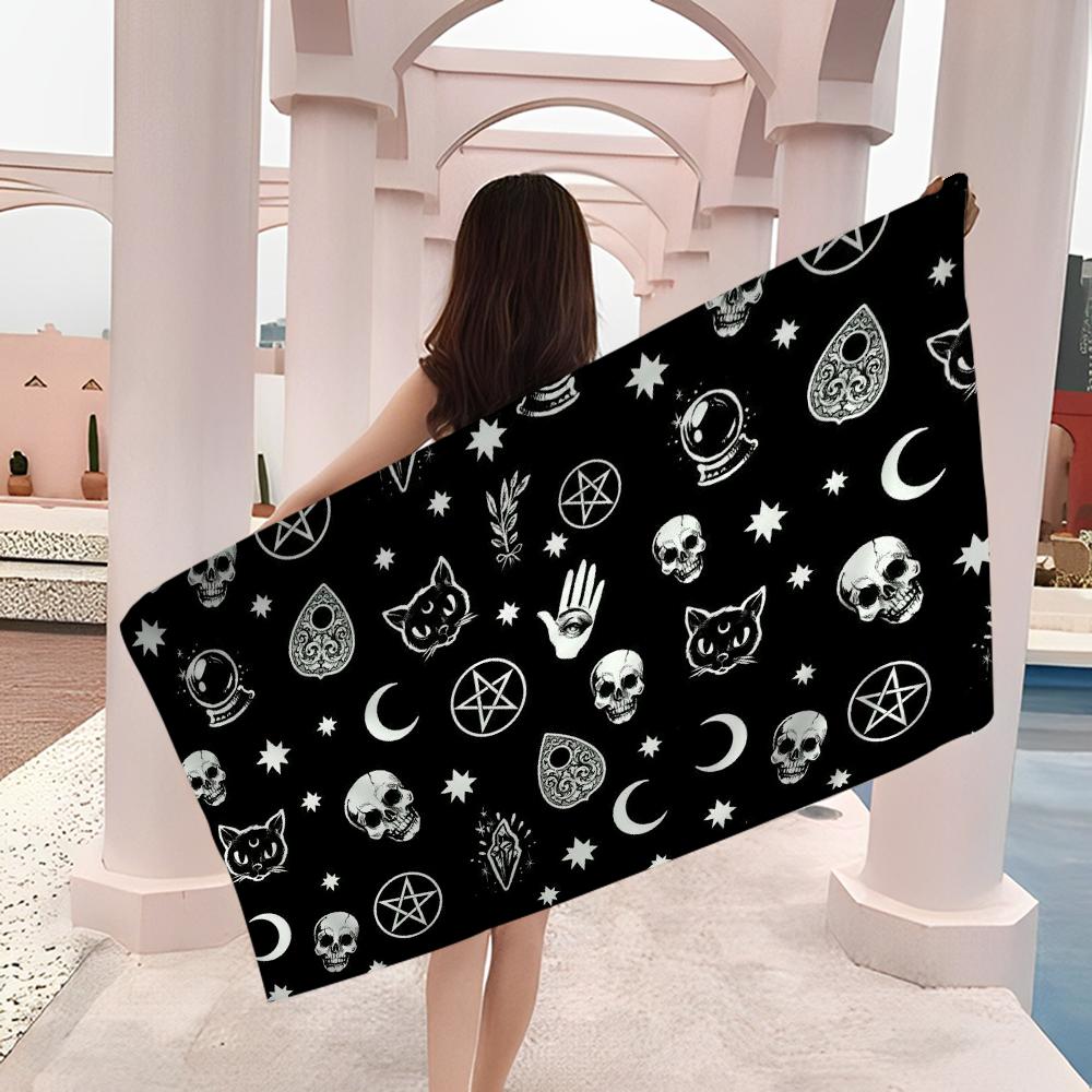 Witches Moon Tarot Beach Towel Colorful Bath Towels for Girl Microfiber Quick Dry Custom Sand Free Beach Yoga Spa Gym Pool