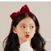 Velvet Cute Hair Hoop Solid Color Hair Bands Accessories Simple Double Bowknot Headband
