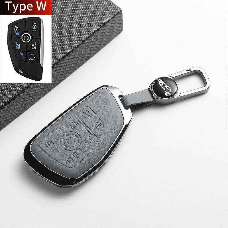 Leather Metal Car Key Case For GL8 PHEV Century Automobile Smart Remote Key Protector Shell Holder Decorative Accessories
