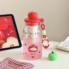 Water bottle1011 spring new high-value cute cartoon large-capacity children's straw cup portable large-capacity plastic cup