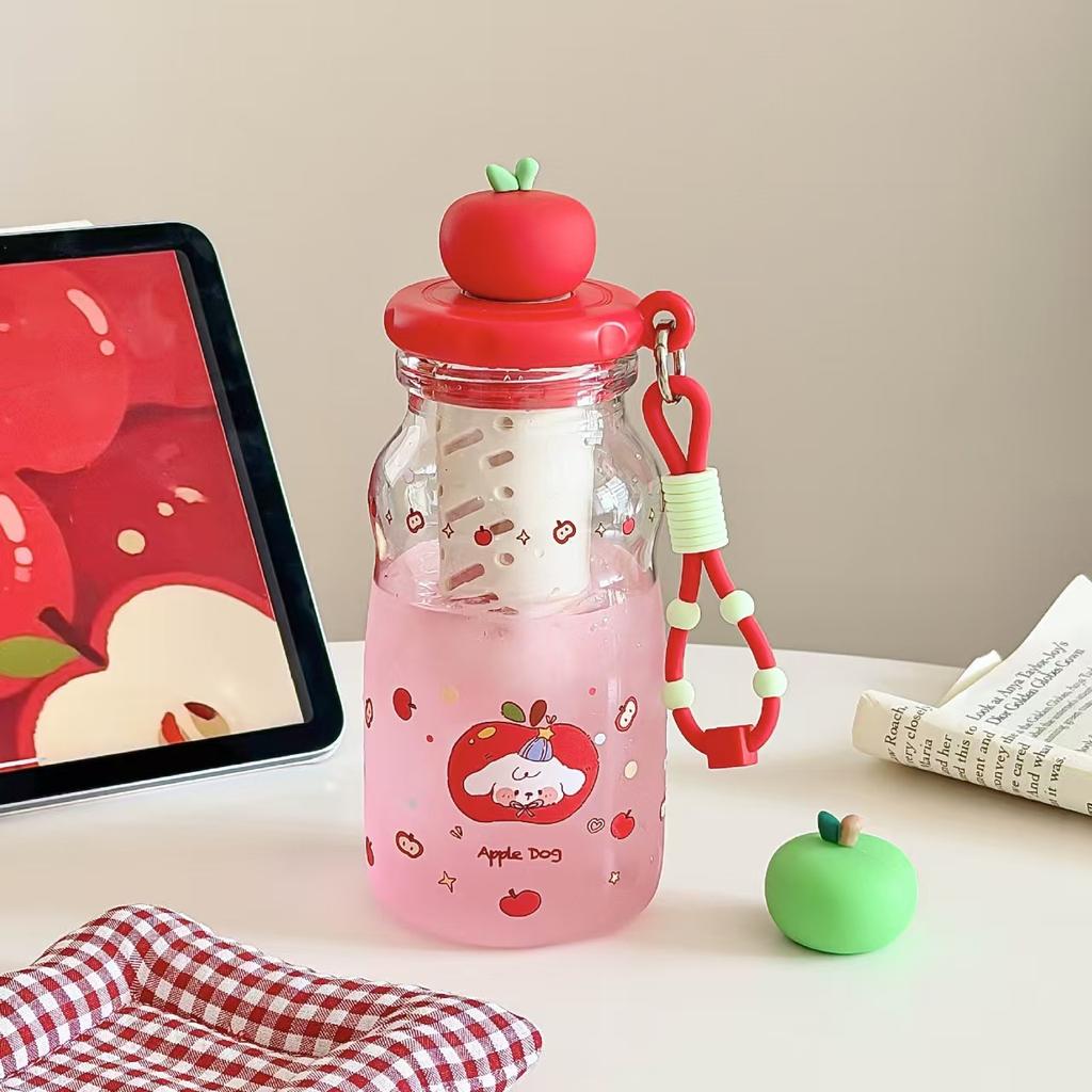 Water bottle1011 spring new high-value cute cartoon large-capacity children's straw cup portable large-capacity plastic cup