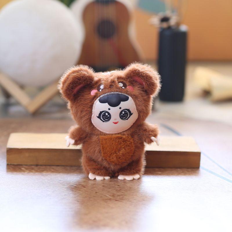 

Три плюшевых кукольных подвески из хлопка ПП, супермягкие, брелок, украшение для рюкзака темно-коричневого