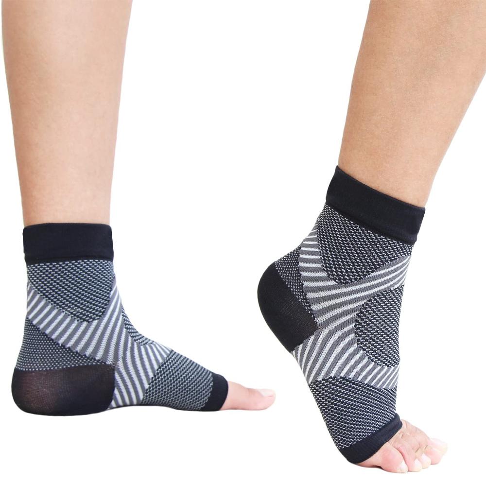 1 Pair Plantar Fasciitis Socks Arch Support Compression Sleeve Toeless Foot Pain Relief Night Splints