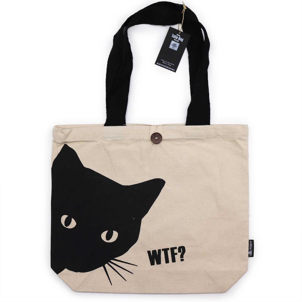 Tote Bag Black Cat Natural 10oz