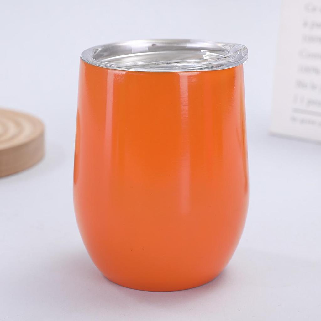 12oz U-Shaped Eggshell Stainless Steel Thermos Cup, Double-Layer Vacuum Insulated