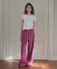 CITTA Signature Logo Linen Wide Pants_Ctb574(Purple)