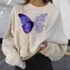 Mode Damen Casual Langarm Schmetterling Print Damen Sweatshirts Tops