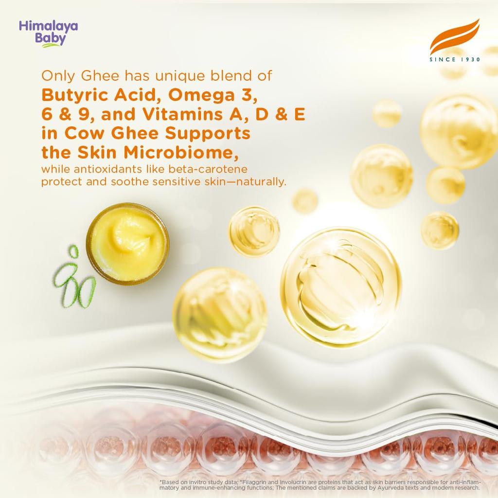 Himalaya Baby Bar with Pure Cow Ghee and Aloe Vera, Gentle Soap-Free Bar for Sensitive Newborn Skin, 125g Pack of 1