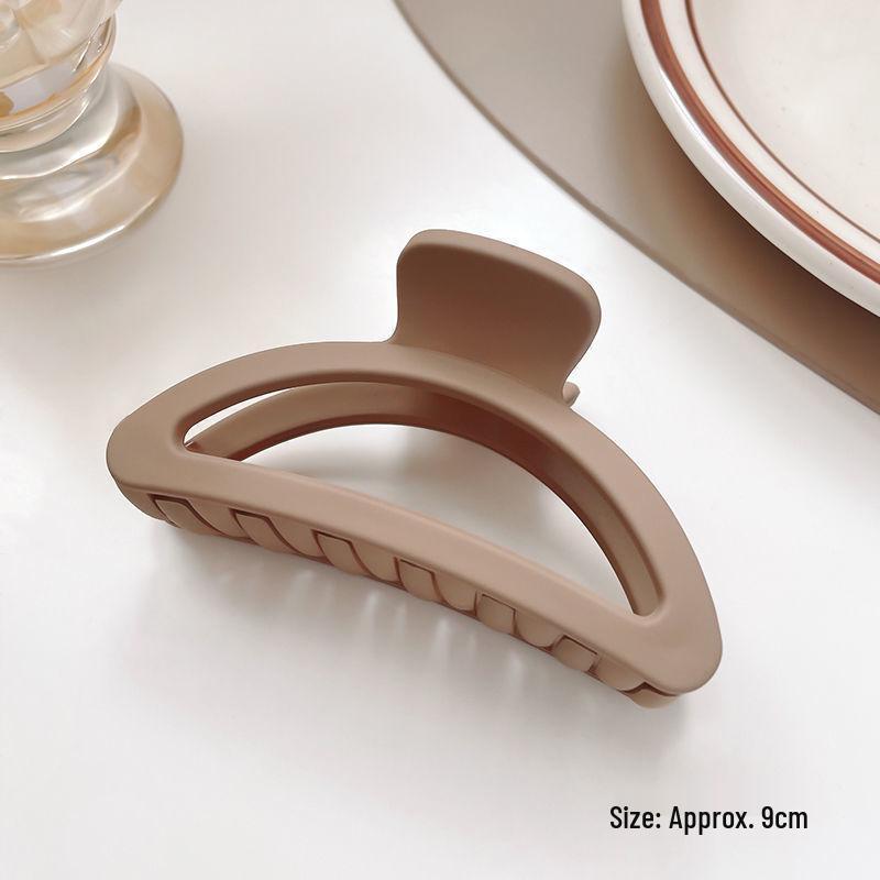 Versatile Spring Cross Hollow Hair Claw - Milk Tea Coffee Collection