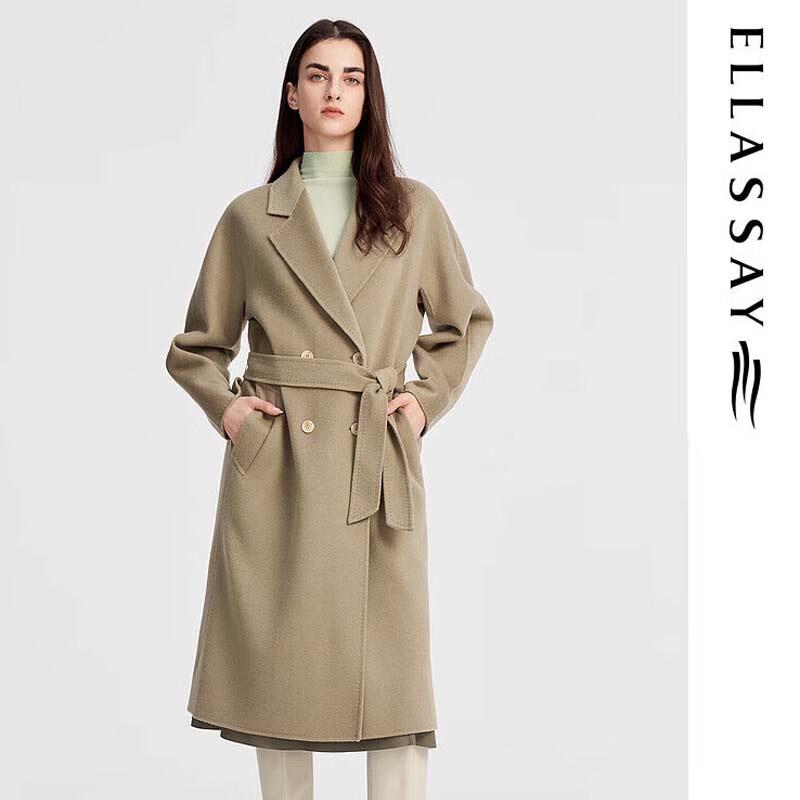 ELLASSAY Women's Merino Wool Double-Faced Coat