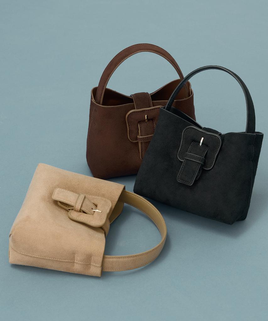 Drawfit Women Lure Suede Mini Tote Bag [D.Brown]