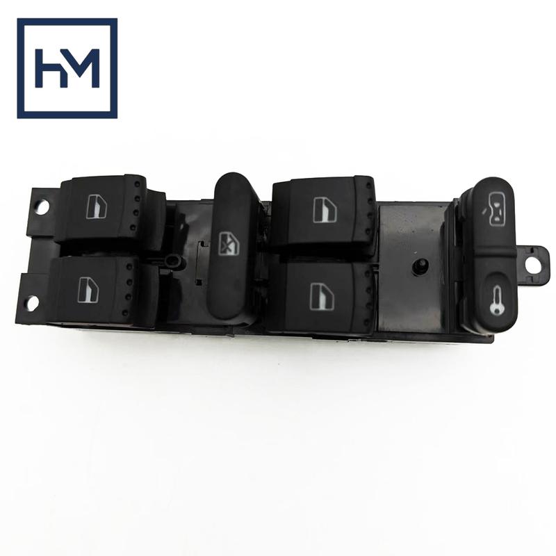 Master Power Window Switch Left Hand Drive with Green Illumination 1J4959857C For Skoda Fabia VW Polo Golf Passat Seat Leon