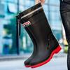 High-Top-Wasserstiefel für Herren und warme Regenstiefel aus Samt zum Angeln, für den Außenbereich, wasserdichte Regenstiefel für die Gartenarbeit, lange Arbeitsschuhe