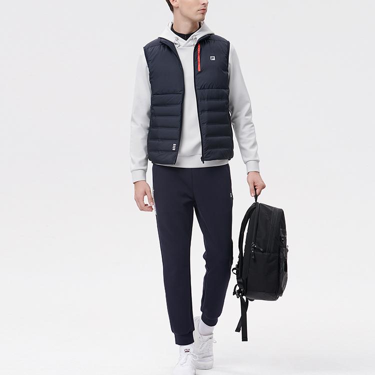 FILA Fleece Sports Casual Warm Down Vest Men Vests Dark-Blue A11M141911F-NV