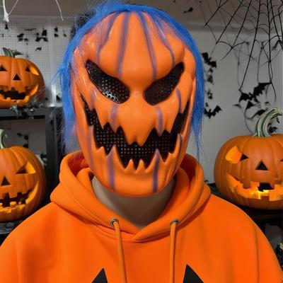 Halloween Horror Devil Mask Pumpkin Mask Funny Cosplay Roleplay Mask Demon Terror Carnival Party Costume Props