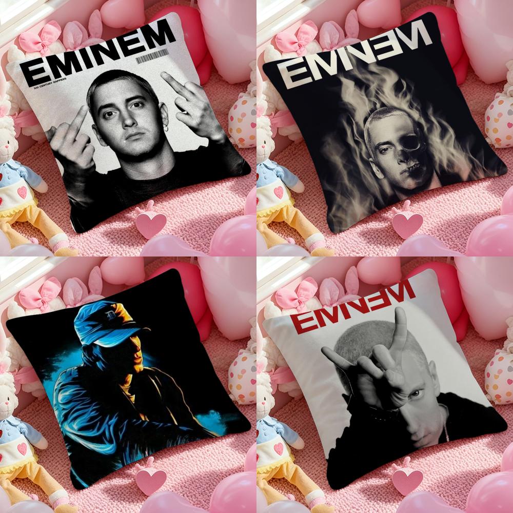 EEminem Mile Hip Hop Rapper Pillow Case Soft Plush Fabric DoubleSided Printed Cushion Cover Warm Winter Sofa Pillow Case