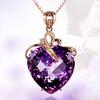 Collana Ciondolo Creativo Mosaico Ametista Donna, Placcata Oro 18K Ametista con Diamanti Ciondolo Pietra Preziosa Cuore Pesca Catena Clavicola 2026
