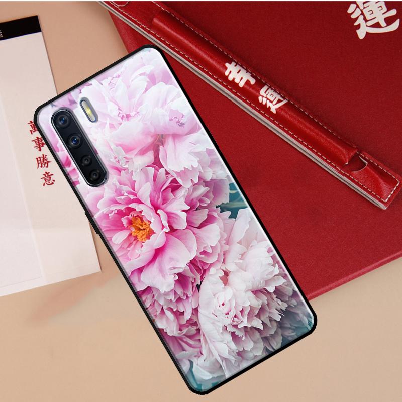 Elegant Pink Purple Peony Flower Case For Oppo A94 A18 A74 A57 A17 A77 A38 A58 A78 A98 A54 A80 A60 A40 A96 A76 A16 A15 A5 Pro