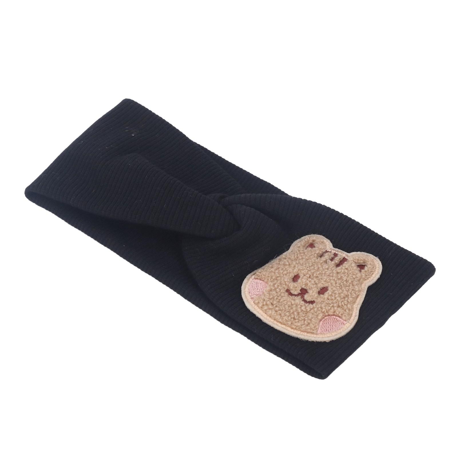 

Baby Headbands Soft Cotton Super Stretchy Cartoon Pattern Head Protection Wrap for Toddlers чорний