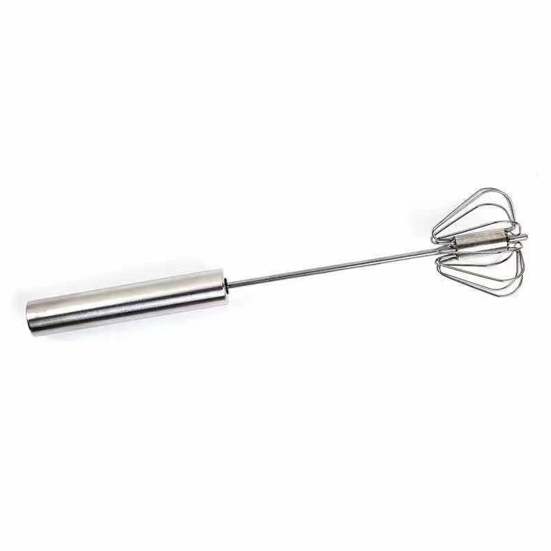 Batidor de huevos semiautomático de acero inoxidable para cocina y repostería