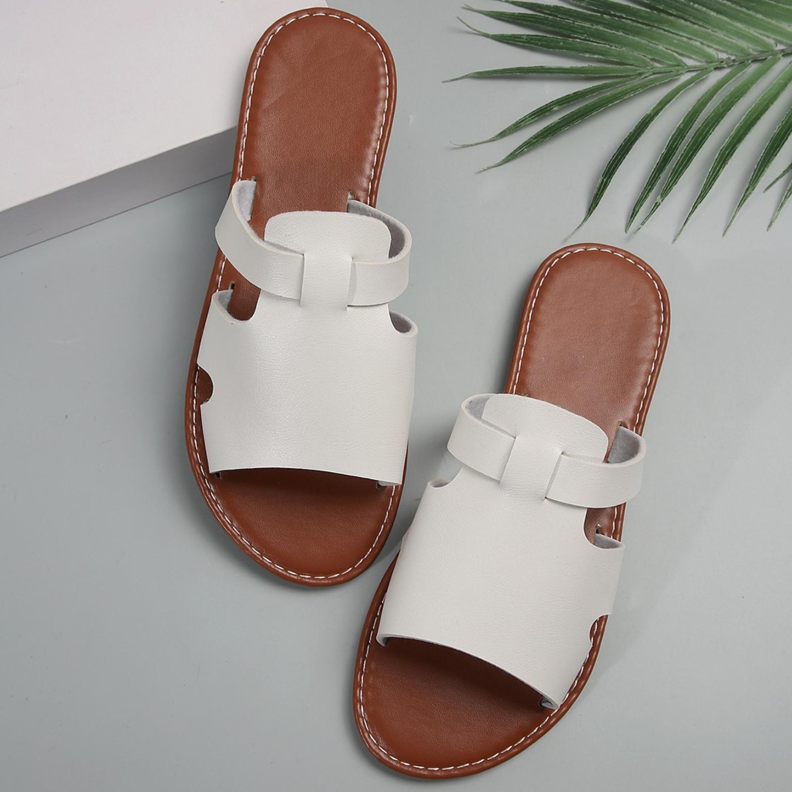 

Women s Flat Slide Sandals Breathable Casual Slip On Summer Beach Slippers Comfortable Lightweight Open Toe Footwear for Daily Wear 40 білий